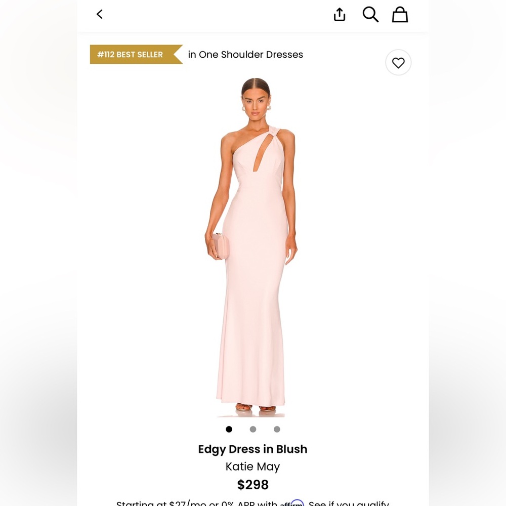 Katie May One Shoulder Dress in Blush
